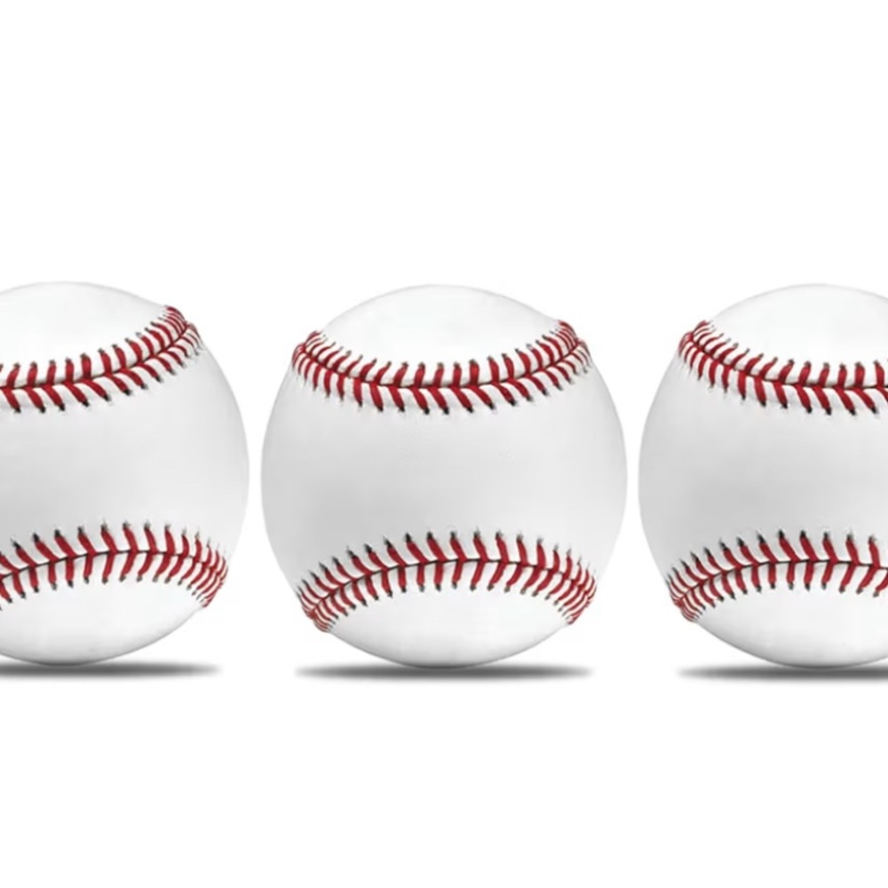 3 Pack White Baseball with Red Stitching Official Size 9” NEW